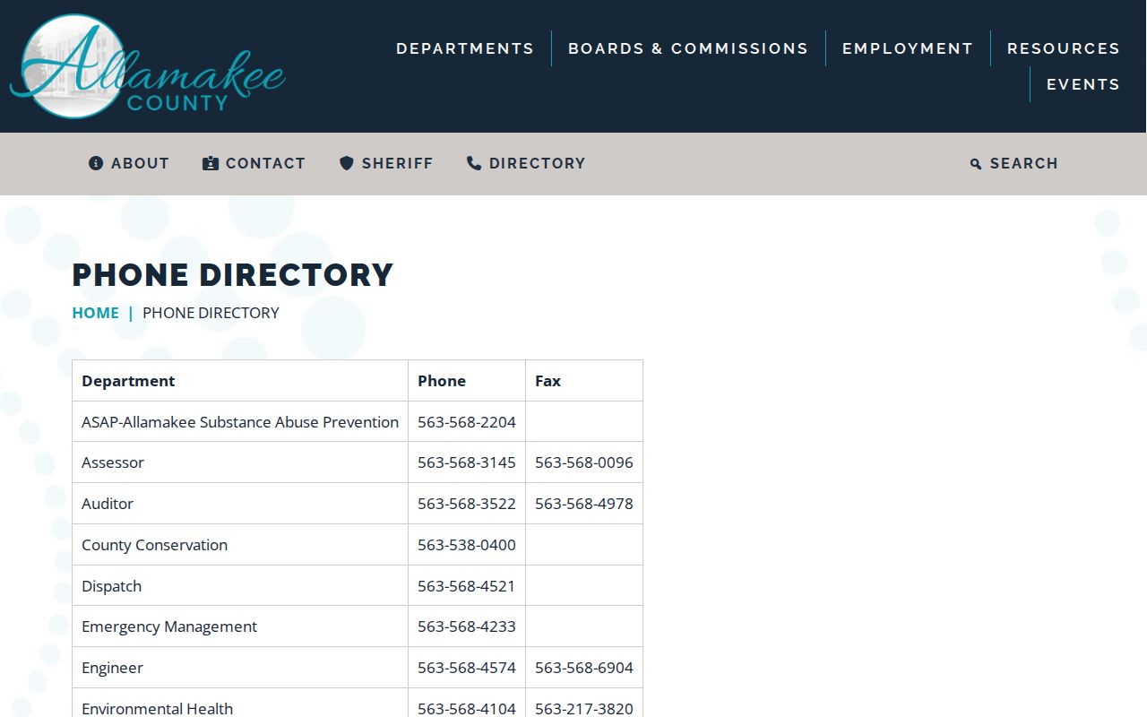 Allamakee County contacts for Lansing criminal records